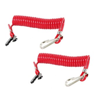 ใหม่ กุญแจคลิปหยุดมอเตอร์เรือ 2 ชิ้น สําหรับ Yamaha Red Engine Switch Lanyard