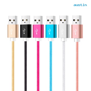 Ay- สายชาร์จโทรศัพท์ ไนล่อนถัก 2A Micro USB ความแข็งแรงสูง ชาร์จเร็ว สําหรับ Android