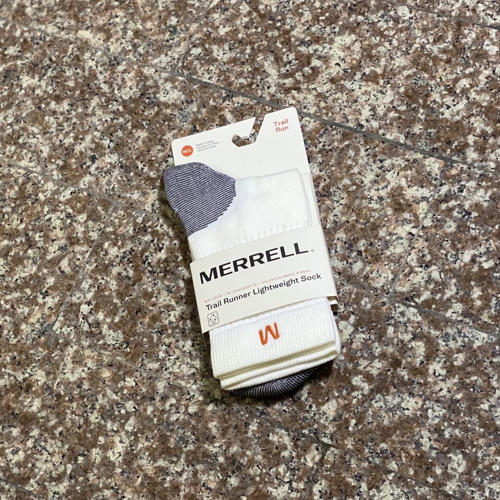 ถุงเท้าวิ่ง Merrell Trail Running Crew Socks ‘WHITE’ (M)