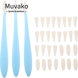 MUVAKO เครื่องมือผสมสี ตอพลาสติก กว้าง 1.9 ซม. ยาว 17.5 ซม. สีฟ้า ขาว สําหรับวาดภาพ ร่างภาพ