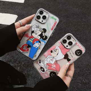 เคสป้องกันโทรศัพท์มือถือ TPU ลายการ์ตูนมิกกี้ มินนี่เมาส์ กันลื่น สําหรับ iPhone 14 Pro max Apple 13 12 11