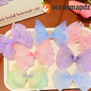 OCEANMAPDZ กิ๊บติดผม โลหะผสม ปักลายโบว์น่ารัก แฟชั่นสําหรับเด็กผู้หญิง