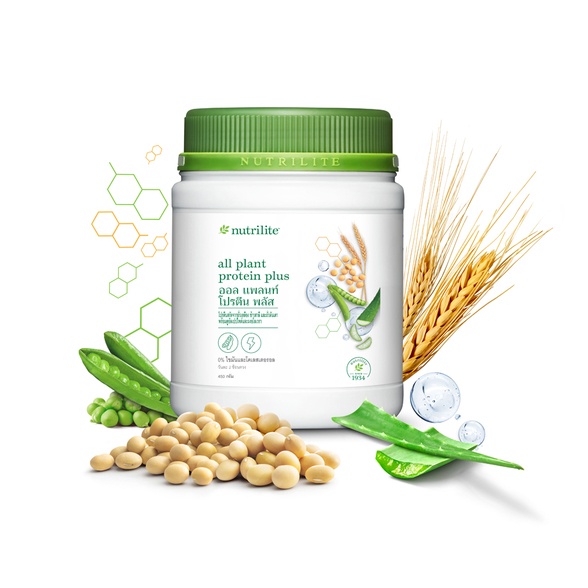 🔥ใหม่🔥 ออล แพลนท์ โปรตีน พลัส - ขนาด 450 กรัม แอมเวย์ Nutrilite Protein Plus Amway ❗️ ของแท้ฉลากไทยแท้ๆ ❗️