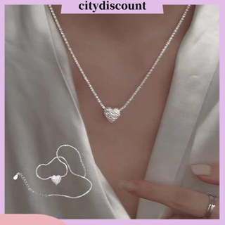 &lt;citydiscount&gt; สร้อยคอเงิน จี้รูปหัวใจ ขนาดเล็ก ปรับขนาดได้ เครื่องประดับแฟชั่น สําหรับผู้หญิง