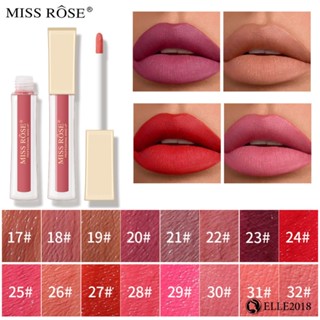 MISS ROSE Matte Liquid Lipstick ลิปกลอส Non-stick Cup ลิปกลอสกำมะหยี่ไม่ซีดจาง The Mature Wind in Europe and the United States Not Show Lip Lines and Not Dry Up 【elle20181_th】