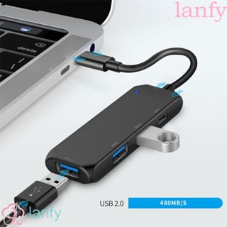 LANFY อะแดปเตอร์ฮับ USB 2.0 3.0 4 พอร์ต Type-C สําหรับแล็ปท็อป PC