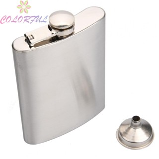 【COLORFUL】Alcohol Pocket Outdoor Carry-on Stainless Steel 7oz/ 8oz/10oz Leak Proof