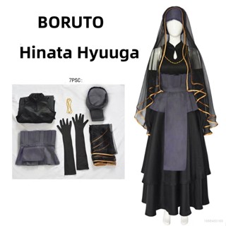 Ag Hinata Hyuuga Boruto ชุดคอสเพลย์ ชุดแต่งงาน ถุงมือผ้าคลุมหน้า สําหรับผู้หญิง อนิเมะนารูโตะ เครื่องแบบฮาโลวีน ปาร์ตี้