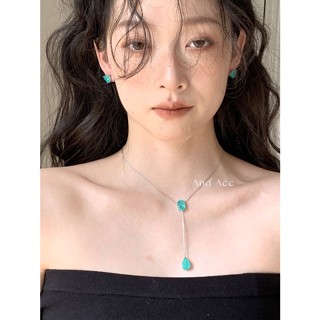 สร้อยคอยาว จี้เพทาย สีขาว สีฟ้า หรูหรา ระดับไฮเอนด์ สามารถปรับได้