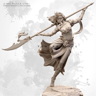 9.9 เหนื่อยมากโมเดลฟิกเกอร์เรซิ่น 1/24 Long Sword Goddess Soldier White A-965 NMUR