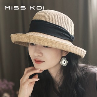 Misskoi [พร้อมส่ง] หมวกฟางกันแดด พับได้ สไตล์ญี่ปุ่น เรโทร สําหรับผู้หญิง