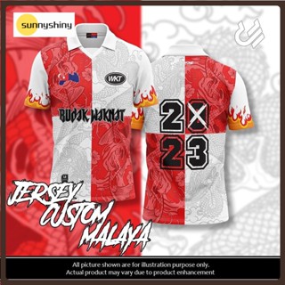 เสื้อโปโลแขนสั้น ลายทีม Budak Waknat Jersey 2023 Fire 2023 สไตล์ญี่ปุ่น