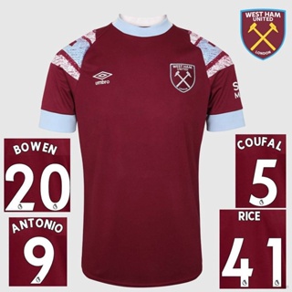 เสื้อกีฬาแขนสั้น ลายทีมชาติฟุตบอล West Ham United NP2 2022-2023 ชุดเหย้า สําหรับผู้ชาย และผู้หญิง PN2