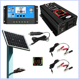 ชุดระบบพลังงานแสงอาทิตย์ 18W 12 V Solar Panel 30A Solar Charge Controller Complete Solar Panel Kit with Solar cingth