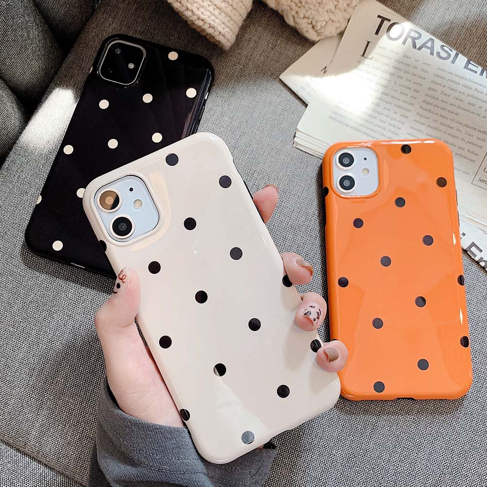 เคสโทรศัพท์มือถือ TPU แบบนิ่ม ลายจุด กันกระแทก สําหรับ iPhone 11 12 13 14 Pro Max XS Max XR X