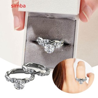 【Simba】ชุดแหวนแฟชั่น รูปหัวใจ เรียบง่าย สําหรับผู้หญิง US 5 6 7 8 9 10 2 ชิ้น