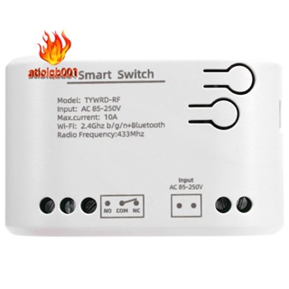 สวิตช์ไฟอัจฉริยะ 1CH RF AC85-250V WIFI Tuya รีโมตคอนโทรล 433 10A ล็อคในตัว