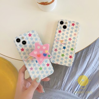 For เคสไอโฟน 14 Pro Max [Cute Star Summer Colorful] เคส Phone Case For iPhone 14 Pro Max Plus 13 12 11 For เคสไอโฟน11 Ins Korean Style Retro Classic Couple Shockproof Protective TPU Cover Shell