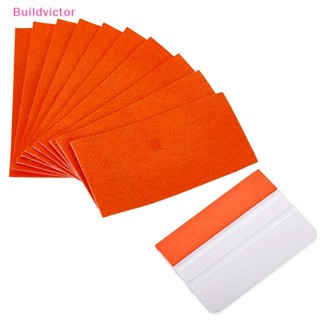 Buildvictor แถบผ้าสักหลาด นิ่ม แบบเปลี่ยน สีแดง สําหรับปาดน้ําไวนิลรถยนต์ 10 ชิ้น