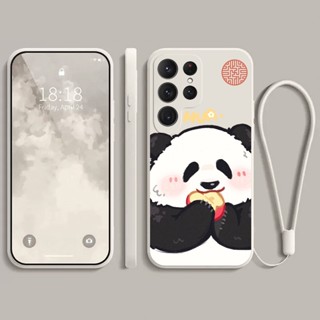 เคส samsung S23 Ultra ป้องกันกล้อง lucky happy panda นิ่ม ป้องกันการลื่นไถล เคสโทรศัพท์มือถือ