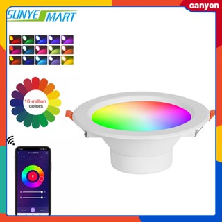 Tuya Smart Downlight ควบคุมด้วยเสียง Ziebee Downlight Full Color Dimming Rgbcw Five-way Colored Lights Multi Scenarios Application canyon