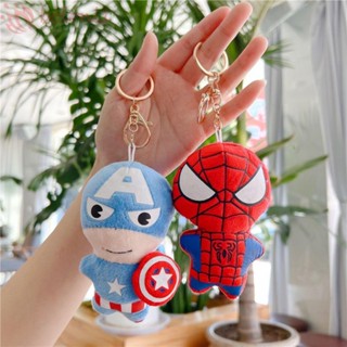 [COD] พวงกุญแจ จี้ตุ๊กตาฟิกเกอร์ Spiderman Hulk Iron Man DIY สําหรับตกแต่งรถยนต์