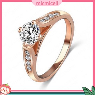 Mic_ แหวนแฟชั่น เรียบง่าย แวววาว ของขวัญ สําหรับช้อปปิ้ง เครื่องประดับ
