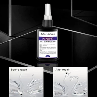 กาวอะคริลิค UV ใส 50 มล. สําหรับกระจก คริสตัล อะคริลิค กาว UV ฉายรังสี บ่มเร็ว