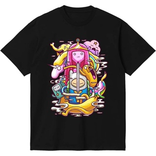 เสื้อยืด พิมพ์ลายโปสเตอร์ Adventure Time Tv Series Merch Undertale สีดํา สําหรับเด็ก