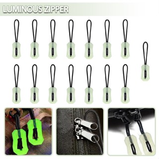 15PCS Luminous Zipper Pulls Cord Portable Glow In The Dark Zipper Puller Head