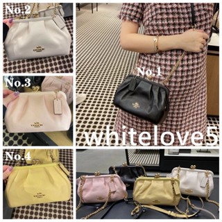 Nora Kisslock Crossbody C2875 สายสะพายโซ่ หนังแท้ แท้ ผู้หญิง COAC H กระเป๋าสะพายข้าง