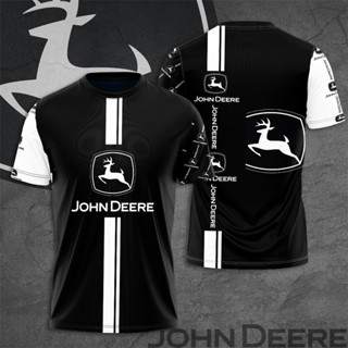 ใหม่ เสื้อยืดแขนสั้น คอกลม พิมพ์ลาย John Deere 3 มิติ ขนาดใหญ่ แฟชั่นฤดูร้อน สําหรับผู้ชาย และผู้หญิง