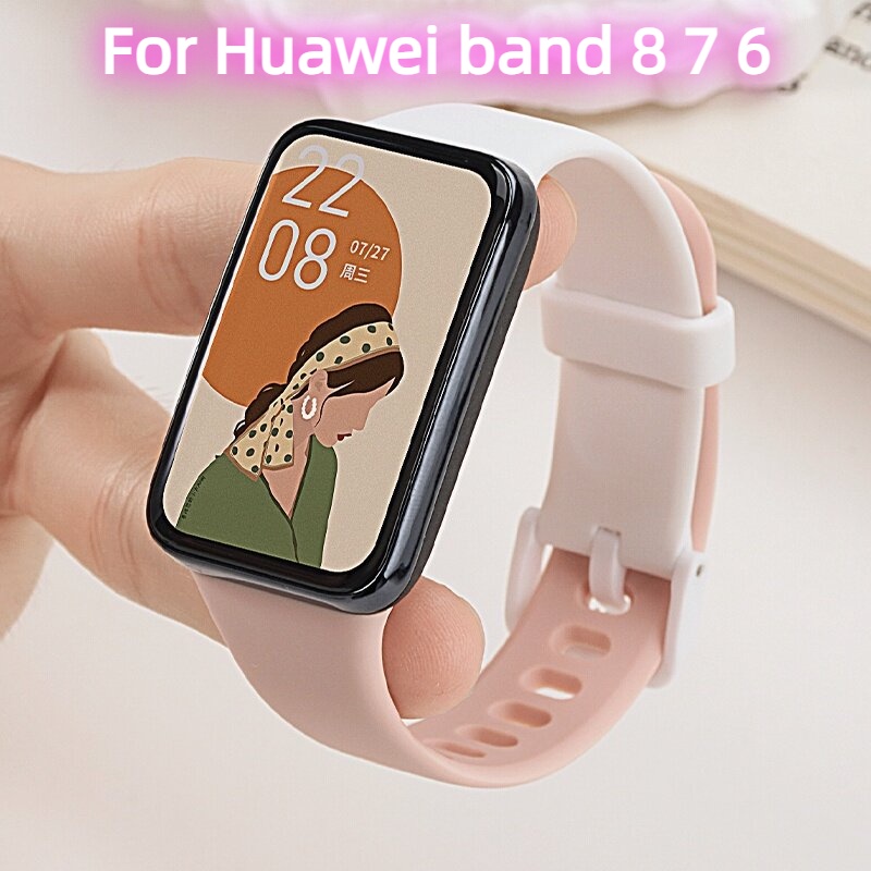 สายนาฬิกาข้อมือซิลิโคน แบบเปลี่ยน สําหรับ Huawei band 8 Huawei band8 Huawei band 7 Huawei band 6