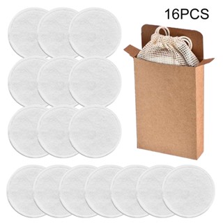 16pcs Lightweight Skin Care Portable Velvet Double Sided Face Cleaning Home Travel Reusable Makeup Remover Pad