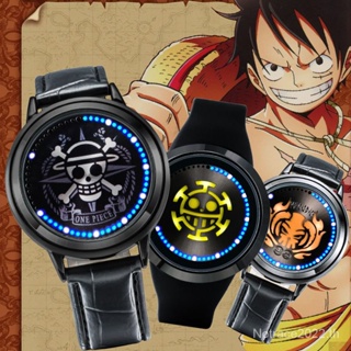 ★One Piece★Cos นาฬิกาข้อมือเรืองแสง LED กันน้ํา ลายการ์ตูนลูฟี่ และช็อปเปอร์ สําหรับนักเรียน