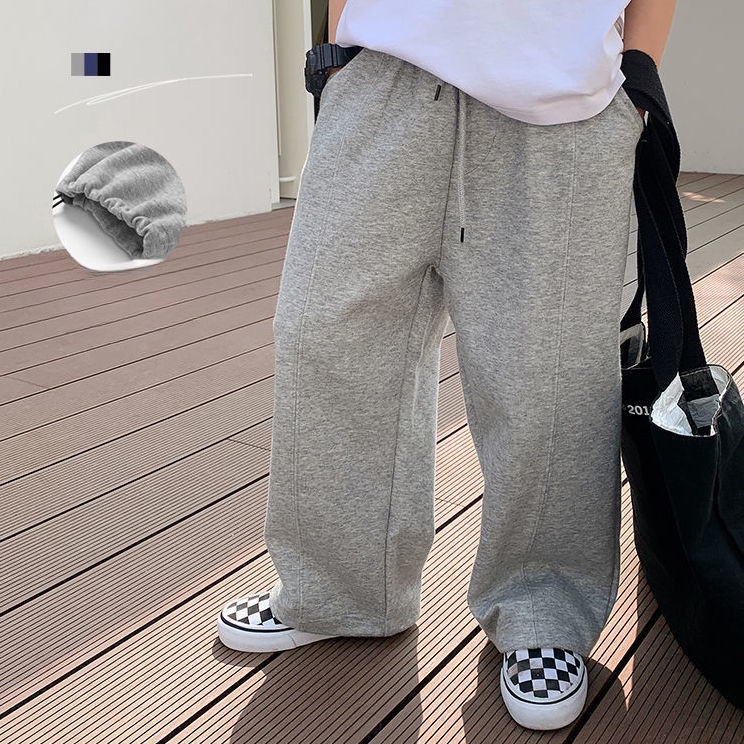 กางเกงกีฬา ขากว้าง เอวยางยืด ทรงหลวม สไตล์เกาหลี แฟชั่นฤดูร้อน สําหรับเด็กผู้ชาย R08A
