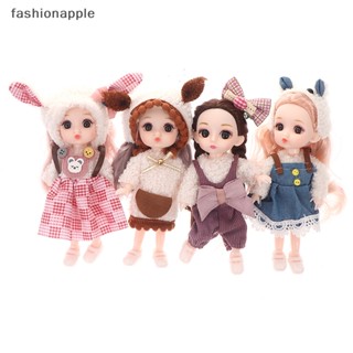 [fashionapple] ตุ๊กตาข้อต่อขยับได้ ขนาดเล็ก 16 ซม. พร้อมเสื้อผ้า สําหรับเด็กผู้หญิง พร้อมส่ง