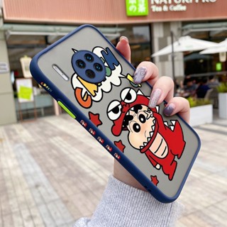 สําหรับ Huawei Mate 30 Pro Mate 30 Lite เคสการ์ตูนชินจัง ฝ้า ใส ขอบสี่เหลี่ยม เคสรูปแบบ ซิลิโคน กันกระแทก เคสป้องกัน