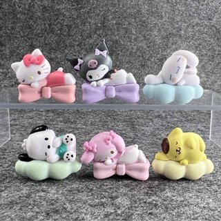 Ellen ฟิกเกอร์ Sanrio Kuromi Melody Cinnamoroll DIY สําหรับตกแต่ง 6 ชิ้น