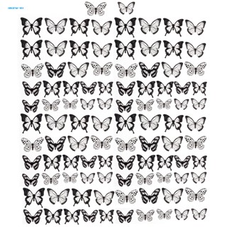 Am* สติกเกอร์ติดผนัง ลายผีเสื้อ 3d หรูหรา สําหรับตกแต่งบ้าน Diy 90 ชิ้น