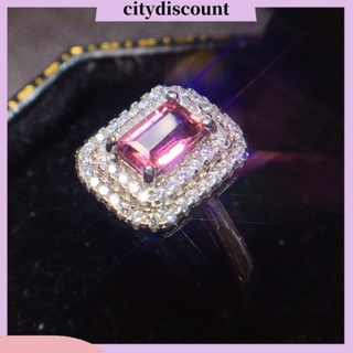 &lt;citydiscount&gt; แหวนคริสตัลเทียม เปิดนิ้ว หรูหรา ปรับได้ ของขวัญ สําหรับผู้หญิง