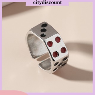 &lt;citydiscount&gt; แหวนอัลลอย แกะสลักได้ ปรับได้ สีเงิน สําหรับทุกเพศ