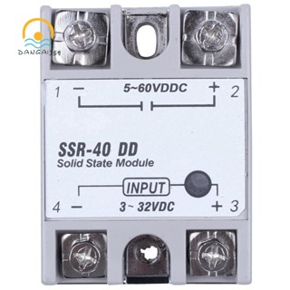 รีเลย์โซลิดสเตท เฟสเดียว DC-DC SSR-40DD 40A DC3-32V DC5-60V สีขาว และสีเงิน