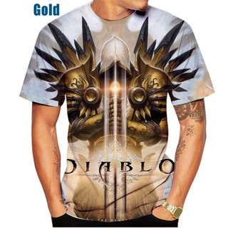 ใหม่ เสื้อยืดลําลอง แขนสั้น คอกลม พิมพ์ลาย Diablo 3D พลัสไซซ์ แฟชั่นฤดูร้อน สําหรับผู้ชาย ผู้หญิง XS~5XL