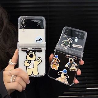 เคสโทรศัพท์มือถือแบบใส ฝาพับ ลายการ์ตูนน่ารัก สําหรับ Samsung Z Flip4 Z Flip3 Z Flip 4 Z Flip 3