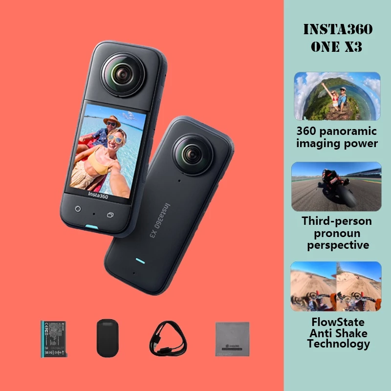 กล้องแอคชั่น Insta360 X3 5.7K 72MP 360 องศา