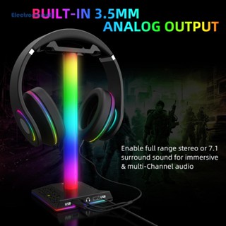 [ElectronicMall01.th] ขาตั้งหูฟัง RGB พอร์ต USB คู่ ควบคุมแบบสัมผัส สําหรับเล่นเกม