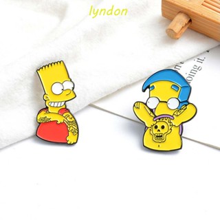 Lyndon Meme Milhouse เข็มกลัดบาร์ต เด็กน่ารัก คลาสสิก ตัวละคร คอปก เข็มกลัด ตรา Pin Simpson เคลือบพิน