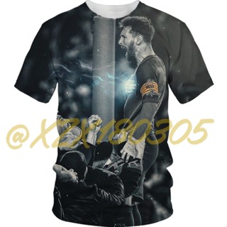 (ทั้งหมดในสต็อก Xzx180305) เสื้อยืดคอกลม แขนสั้น พิมพ์ลาย Lionel Messi 3D แฟชั่นฤดูร้อน สําหรับผู้ชาย และผู้หญิง 18