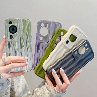 [พร้อมส่ง] ใหม่ เคสโทรศัพท์มือถือชุบเงิน ขอบคลื่น สไตล์ญี่ปุ่น เกาหลี สําหรับ Huawei p60pro p50pro p40pro Glory 90pro nova9pro Glory 50